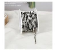 FGUJSUR 2mm-4mm Glass Rhinestone Chain Trim with Colorful Bottom Sewing Strass Cup Crystal Banding Glue On(Black Crystal,10yards,SS12-3mm)