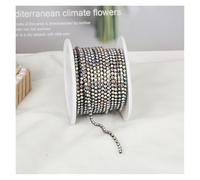 FGUJSUR 2mm-4mm Glass Rhinestone Chain Trim with Colorful Bottom Sewing Strass Cup Crystal Banding Glue On(Black Crystal AB,10yards,SS12-3mm)