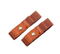 FGUJSUR 2pcs/set No Buckle Elastic Belt For Women Men Unisex Stretch For Pants Jeans Casual Free Adjustable Invisible(Camel)