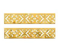 FGUJSUR 30 pezzi 5 * 5 cm adesivo specchio 3D linea di cintura edificio bordo adesivi murali for soggiorno decorazioni for la casa(E Gold Waist line)