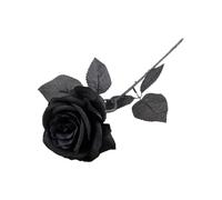 FGUJSUR 5 pezzi 8-9 cm seta nera rosa testa di fiore artificiale bouquet casa soggiorno matrimonio decorazione natalizia capodanno(Black,5pcs)
