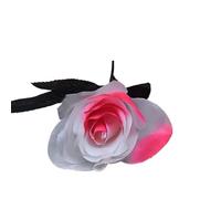 FGUJSUR 5 pezzi 8-9 cm seta nera rosa testa di fiore artificiale bouquet casa soggiorno matrimonio decorazione natalizia capodanno(Pink white,6pcs)