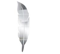 FGUJSUR Adesivo da parete a specchio 3D con pennacchio di piume grandi dimensioni for soggiorno, decorazioni for la casa, decalcomania in vinile, adesivo fai te, carta parati murale(Silver)