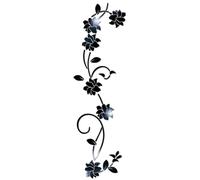 FGUJSUR Adesivo da parete a specchio 3D Fiore arte rimovibile acrilico murale decalcomania Home Room Decor Oro Argento Nero Camera letto Decorazione bagno(Black)