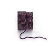 FGUJSUR Arrival Colorful Rhinestone Chains Dense Fancy Chain Apparel Sewing Glass Cup with Base(Amethyst,SS12(3mm)-5yards)