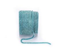 FGUJSUR Arrival Colorful Rhinestone Chains Dense Fancy Chain Apparel Sewing Glass Cup with Base(Aquamarine,SS8(2.5mm)-5yards)