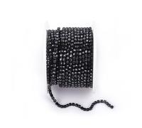 FGUJSUR Arrival Colorful Rhinestone Chains Dense Fancy Chain Apparel Sewing Glass Cup with Base(Black,SS8(2.5mm)-10yards)