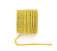 FGUJSUR Arrival Colorful Rhinestone Chains Dense Fancy Chain Apparel Sewing Glass Cup with Base(Citrine,SS8(2.5mm)-10yards)