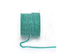 FGUJSUR Arrival Colorful Rhinestone Chains Dense Fancy Chain Apparel Sewing Glass Cup with Base(Green Zircon,SS12(3mm)-5yards)