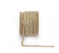 FGUJSUR Arrival Colorful Rhinestone Chains Dense Fancy Chain Apparel Sewing Glass Cup with Base(Jonquil,SS6(2mm)-5yards)