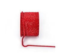 FGUJSUR Arrival Colorful Rhinestone Chains Dense Fancy Chain Apparel Sewing Glass Cup with Base(Light Red,SS8(2.5mm)-10yards)