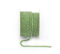 FGUJSUR Arrival Colorful Rhinestone Chains Dense Fancy Chain Apparel Sewing Glass Cup with Base(Peridot,SS8(2.5mm)-10yards)