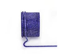 FGUJSUR Arrival Colorful Rhinestone Chains Dense Fancy Chain Apparel Sewing Glass Cup with Base(Sapphire,SS6(2mm)-5yards)