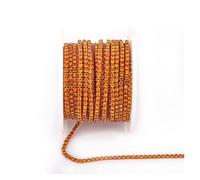 FGUJSUR Arrival Colorful Rhinestone Chains Dense Fancy Chain Apparel Sewing Glass Cup with Base(Topaz,SS6(2mm)-10yards)