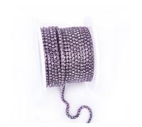 FGUJSUR Arrival Colorful Rhinestone Chains Dense Fancy Chain Apparel Sewing Glass Cup with Base(Violet,SS8(2.5mm)-5yards)