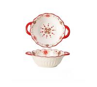 FGUJSUR Ciotola for zuppa in ceramica for uso domestico, alta 10 pollici, con doppio orecchio estetico, anti-scottatura, processo di colorazione sotto smalto(Color-01)