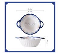 FGUJSUR Ciotola for zuppa in ceramica for uso domestico, alta 10 pollici, con doppio orecchio estetico, anti-scottatura, processo di colorazione sotto smalto(Color-02)