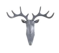 FGUJSUR Ganci da parete Testa di animale Appendiabiti Cappotti Cavallo Giraffa Alce Elefante Decorazioni decorative Accessori for il bagno(Grey)