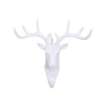 FGUJSUR Ganci da parete Testa di animale Appendiabiti Cappotti Cavallo Giraffa Alce Elefante Decorazioni decorative Accessori for il bagno(White)