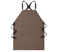 FGUJSUR Grembiule Grembiule da chef 1 pezzo con grandi tasche multifunzionali, cinghie incrociate sul retro resistenti e regolabili(Coffee)