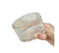 FGUJSUR Striped Bud Straight Cocktail Juice Long Drink Milk Shake Cup Flask Liquor Vodka Glasses for Champagne of Wine(Dessert bowl)