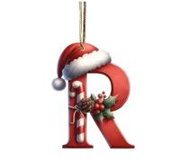 FGUUTYM 26 decorazioni natalizie da A a Z (Without H and V) Hanging Christmas Tree Pendant Letters Named Alphabet Decorations Christmas Tree Decorations Cesto con coperchio (Q, taglia unica)