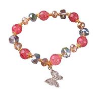 FGUUTYM Beaded Bracelets For Women Glass Beads Bracelet Butterfly Charm Bracelet Beads Bracelet Butterfly Bracelet For Women Wikinger Bracciale Argento, Taglia unica, Acciaio inossidabile, Nessuna