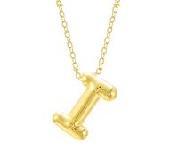 FGUUTYM Bubble Letter Necklace Gold Initial Necklaces for Women Trendy Chunky Charm Pendant Necklaces Gold Jewelry Birthday for Women Teen Her Mom Grandma Wife Sister Collana in argento con (I, taglia