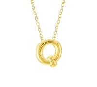 FGUUTYM Bubble Letter Necklace Gold Initial Necklaces for Women Trendy Chunky Charm Pendant Necklaces Gold Jewelry Birthday Gifts for Women Teen Her Mom Grandma Wife Sister Catene grezze, q, misura