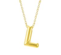 FGUUTYM Bubble Letter Necklace Gold Initial Necklaces for Women Trendy Chunky Charm Pendant Necklaces Gold Jewelry Birthday Gifts for Women Teen Her Mom Grandma Wife Sister Catene grezze, l, misura