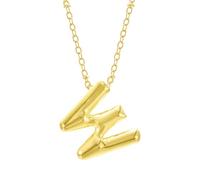 FGUUTYM Bubble Letter Necklace Gold Initial Necklaces for Women Trendy Chunky Charm Pendant Necklaces Gold Jewelry Birthday Gifts for Women Teen Her Mom Grandma Wife Sister Catene grezze, w, misura