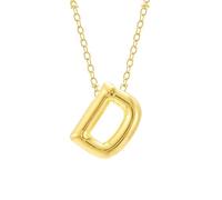 FGUUTYM Bubble Letter Necklace Gold Initial Necklaces For Women Trendy Chunky Charm Pendant Necklaces Gold Jewelry Birthday For Women Teen Her Mom Grandma Wife Sister Collana in argento con (D, taglia