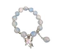 FGUUTYM Butterfly Colored Glaze Bracelet Handmade Beads Female Bracelet Ice Crack Broken Flower Beads Bracciale Regalo, Taglia unica, Plastica, Nessuna pietra preziosa