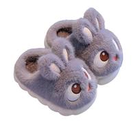 FGUUTYM Children Boys Girls Winter Slippers Anti Slip Indoor Shoes Big Kids Adult Cotton Slippers Pantofole in feltro da donna, grigio., 35 EU