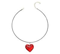 FGUUTYM Chunky Choker - Collana da donna in vetro con ciondolo a forma di cuore, regolabile, in velluto a forma di cuore, con lettere, d, misura unica