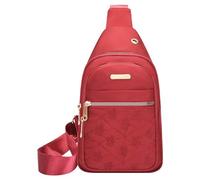 FGUUTYM Cintura Militare Borse e Uomo, per Escursionismo, Borsa a Tracolla Bakpack con Foro per Cuffie, Tracolla, Borsa per il corpo per Viaggi Cani Set, Colore: rosso, A