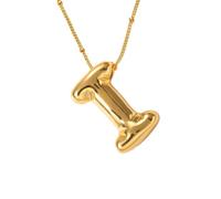 FGUUTYM Collana con lettera "bolla", placcata in oro, ciondolo con collana di perle, gioiello delicato, regalo per donne, collana acchiappasogni, i, misura unica