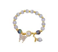 FGUUTYM Design avanzato senso cristallo braccialetto farfalla braccialetto di trasferimento femminile perla mano gioielli regalo braccialetto di stoffa uomo, Taglia unica, Cristallo artificiale, Senza