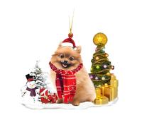FGUUTYM Dog Christmas Hanging Ornament Merry Christmas Tree Decor Xmas Santa Welcome Sign Decorations Family Friends Garden Small Hanging Tag () O Festa di Compleanno Forniture Piatti (D, Taglia unica