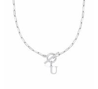 FGUUTYM Eben Toggle Clasp Capital A Z Initial Necklace for Women Hiphop Gold Alphabet Pendant Necklaces Thick Chain OT Buckle Necklace Aromaterapia Ciondolo (U, 11)