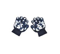 FGUUTYM Guanti invernali caldi per bambini, con Grip Boys Girls Thermal Fleece Knit Stretchy Gloves Cold Weather Soft Anti Meens For Sport Ski Hiking Guanti da dita 3 (Navy, A)