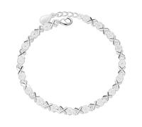 FGUUTYM Heart To Heart XO Bracciale da uomo in argento 925, A, Rame, Nessuna pietra preziosa