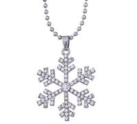 FGUUTYM Holiday Winter White Blue Snowflake Pendant Necklace Jewelry for Women Catene in acciaio, bianco, misura unica
