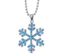 FGUUTYM Holiday Winter White Blue Snowflake Pendant Necklace Jewelry for Women Catene in acciaio, Blu, misura unica