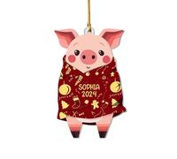 FGUUTYM In Blankets Christmas Ornaments Wooden Hanging Decorations for Christmas Tree Hanging Animal Ornaments Christmas Decors for Xmas Farmhouse Holiday Decor vasi di fiori sospesi interni (A