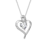 FGUUTYM Jewelry for Women Wife Heart Birthstone I Love You Necklace for Women Wedding Anniversary Birthday for Wife Women's Jewelry Pendant Necklaces Collana da uomo (bianco, taglia unica)