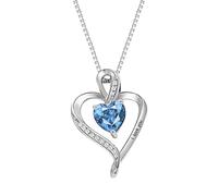 FGUUTYM Jewelry for Women Wife Heart Birthstone I Love You Necklace for Women Wedding Anniversary Birthday for Wife Women's Jewelry Pendant Necklaces Collana da uomo (blu, taglia unica)