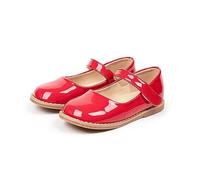 FGUUTYM Mary Jane Scarpe basse per bambini, ballerine, principesse, scarpe da matrimonio, scarpe da sera per bambini, adatte per matrimoni, feste di compleanno, campus, Colore: rosso, 22 EU