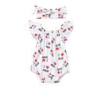 FGUUTYM New Baby Girl Mother's Day Printed Heart Flying Sleeve - Set di 2 maglioni per bambini, bianco, 0-3 Monate