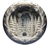 FGUUTYM Ornamento 3D Christmas In Hole Wall Ceramic Art Holiday Decoration Car Interiors Decors Christmas Decor for Holiday Decorations for Festival, scacciapensieri in metallo (C, S)